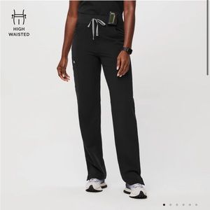 Figs High Waisted Kade Cargo Pants Black Large Petite